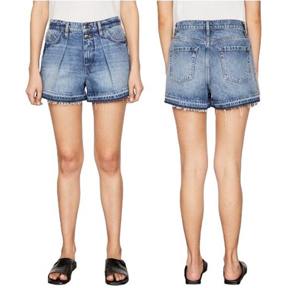 FRAME Mosaic Flare Short Mesa Wash Released Hem 100% Cotton MLFSH385 Women's‎ 24 - Picture 1 of 11